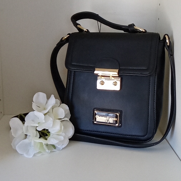 Christian Lacroix Lucie Camera Black bag gold accents New - Picture 1 of 6